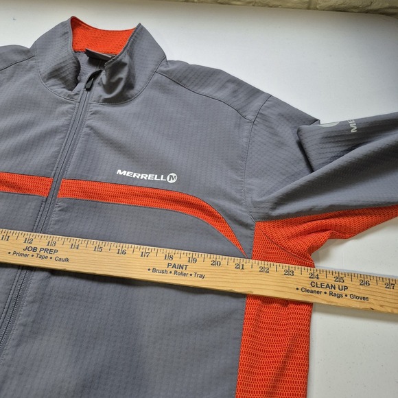 Merrell Jacket Mens XL Orange Gray Full Zip Wind Running Hiking Lightweight‎ - Picture 8 of 10